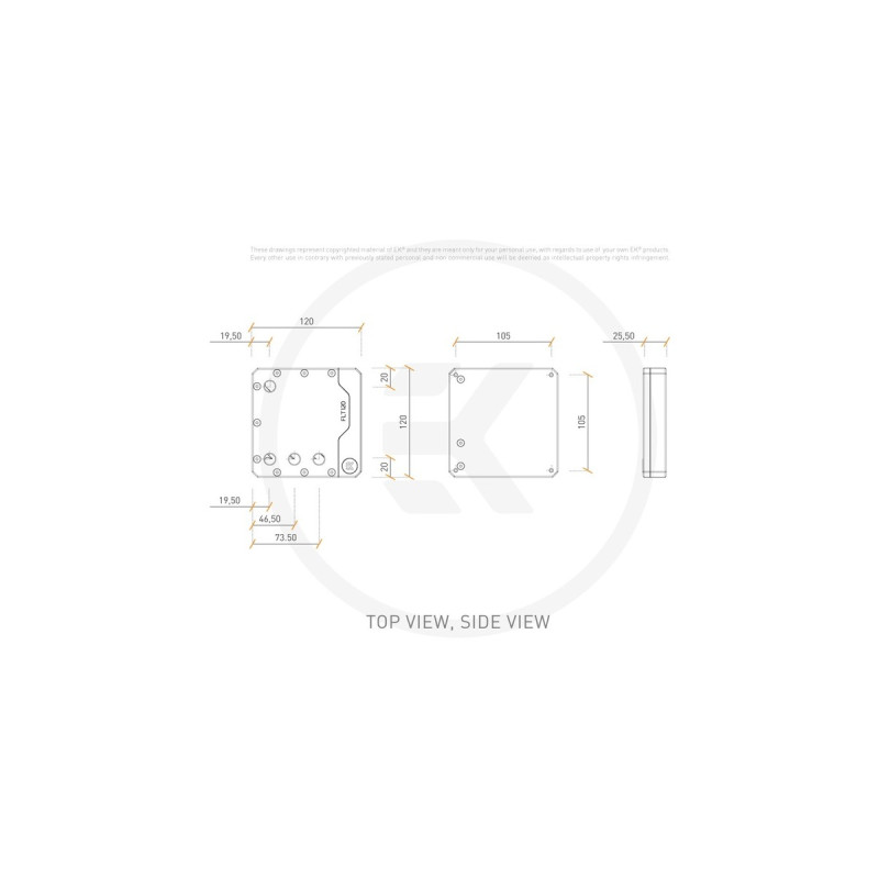 EKWB EK-Quantum Volume FLT 120 D-RGB - Acryl, Ausgleichsbehälter(transparent/schwarz)