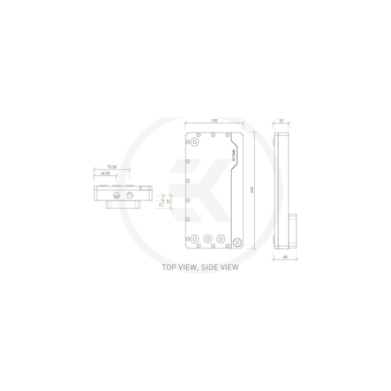 EKWB EK- Quantum Kinetic FLT 240 D5/DDC Body D-RGB - Acryl, Ausgleichsbehälter(transparent/silber)