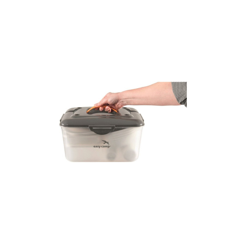 Easy Camp Cerf Picknick-Box L, Geschirr(grau/weiß, 30-teilig, Modell 2023)