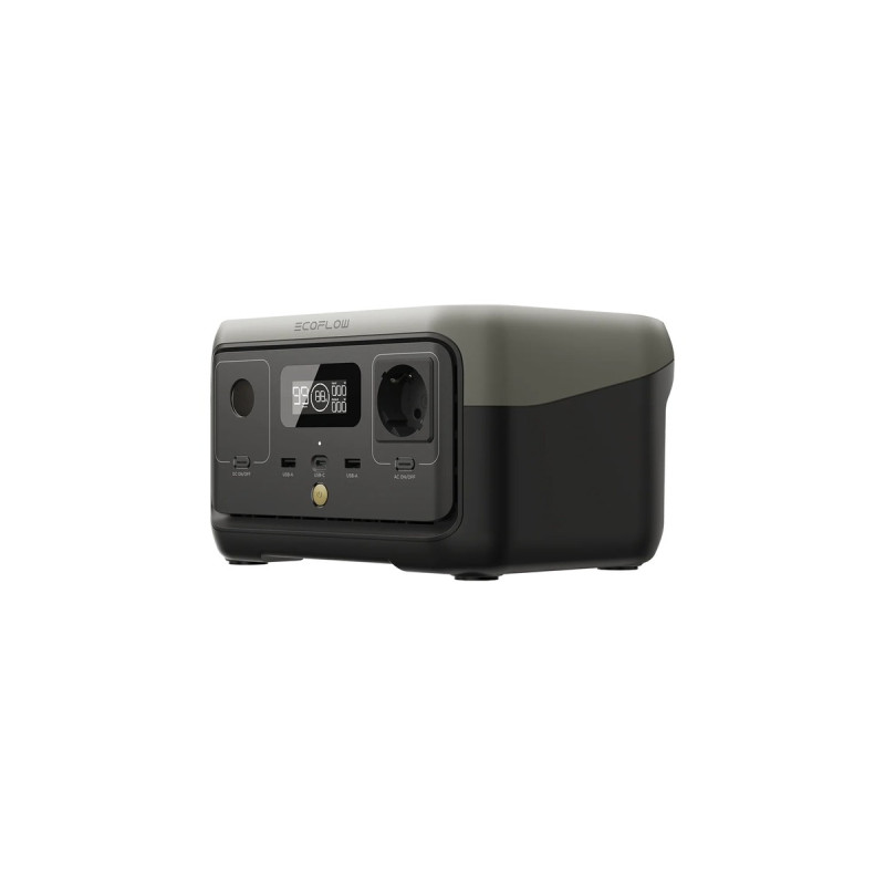 EcoFlow RIVER 2, tragbare Powerstation(schwarz/grau, 256Wh, X-boost 600W, LFP-Akku)