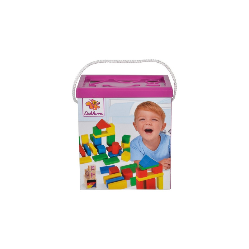 Eichhorn Bunte Holzbausteine 50, Konstruktionsspielzeug