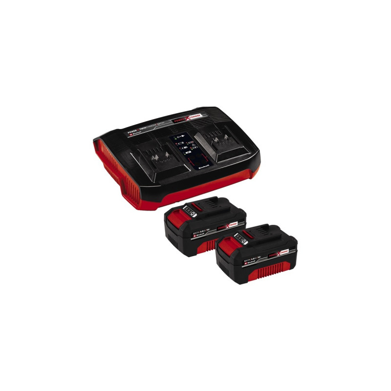 Einhell 2x 4,0Ah & Twincharger Kit, Set(schwarz/rot)