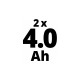 Einhell 2x 4,0Ah & Twincharger Kit, Set(schwarz/rot)