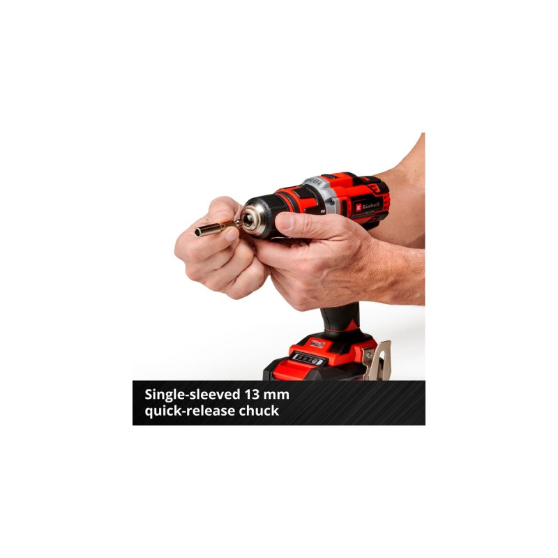 Einhell Akku-Bohrschrauber-Set TE-CD 18/40 Li +69, 18Volt(rot/schwarz, 2x Li-Ion-Akku 2,0Ah, 69-teiliges Zubehör)