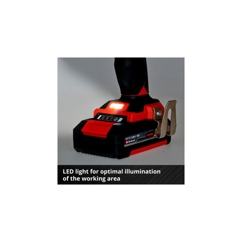 Einhell Akku-Bohrschrauber-Set TE-CD 18/40 Li +69, 18Volt(rot/schwarz, 2x Li-Ion-Akku 2,0Ah, 69-teiliges Zubehör)