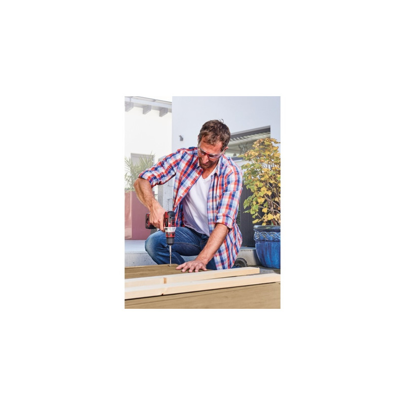 Einhell Akku-Bohrschrauber TE-CD 12/1 +22+CL, 12Volt(rot/schwarz, 2x Li-Ionen Akku 2Ah, 22-teiliges Bit- und Bohrerset + Akku-Leuchte)