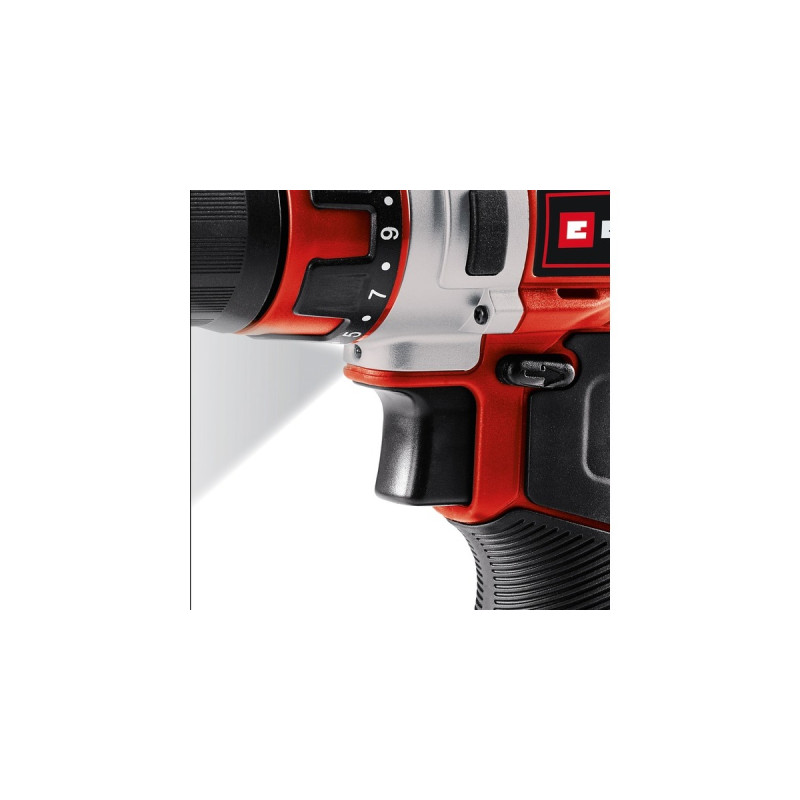 Einhell Akku-Bohrschrauber TE-CD 12/1 +22+CL, 12Volt(rot/schwarz, 2x Li-Ionen Akku 2Ah, 22-teiliges Bit- und Bohrerset + Akku-Leuchte)