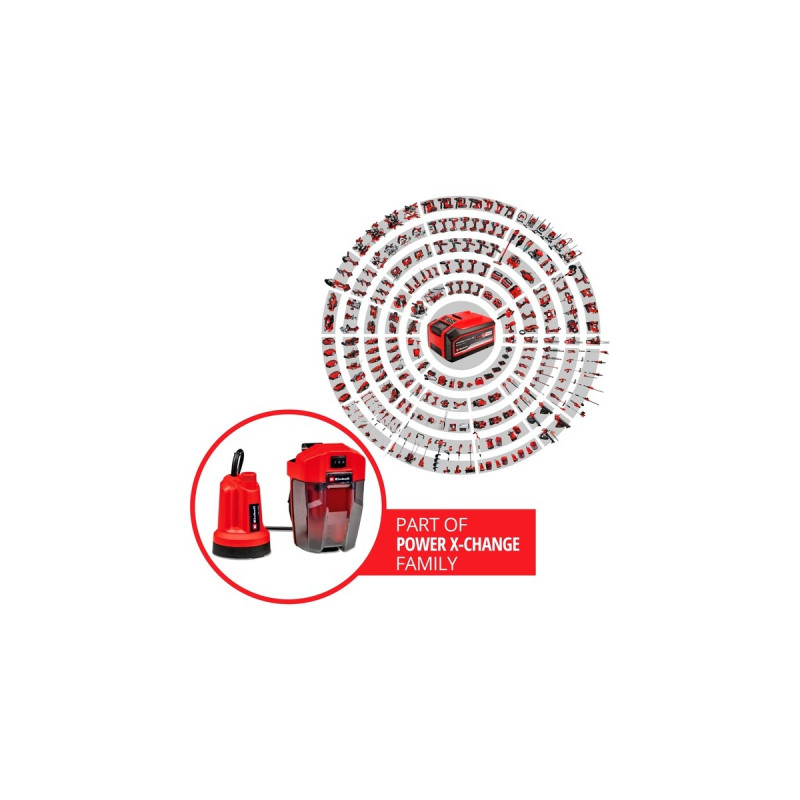 Einhell Akku-Klarwasserpumpe GE-SP 18 LL Li - Solo, Tauch- / Druckpumpe(rot/schwarz, ohne Akku und Ladegerät)