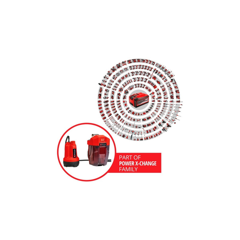 Einhell Akku-Klarwasserpumpe GE-SP 18 Li - Solo, Tauch- / Druckpumpe(rot/schwarz, ohne Akku und Ladegerät)
