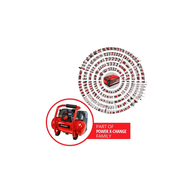 Einhell Akku-Kompressor TE-AC 36/6/8 Li OF Set-Solo(rot/schwarz, ohne Akku und Ladegerät)
