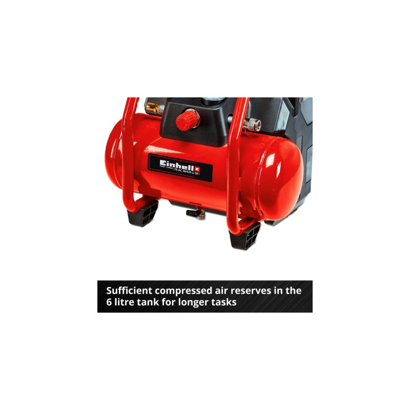 Einhell Akku-Kompressor TE-AC 36/6/8 Li OF Set-Solo(rot/schwarz, ohne Akku und Ladegerät)