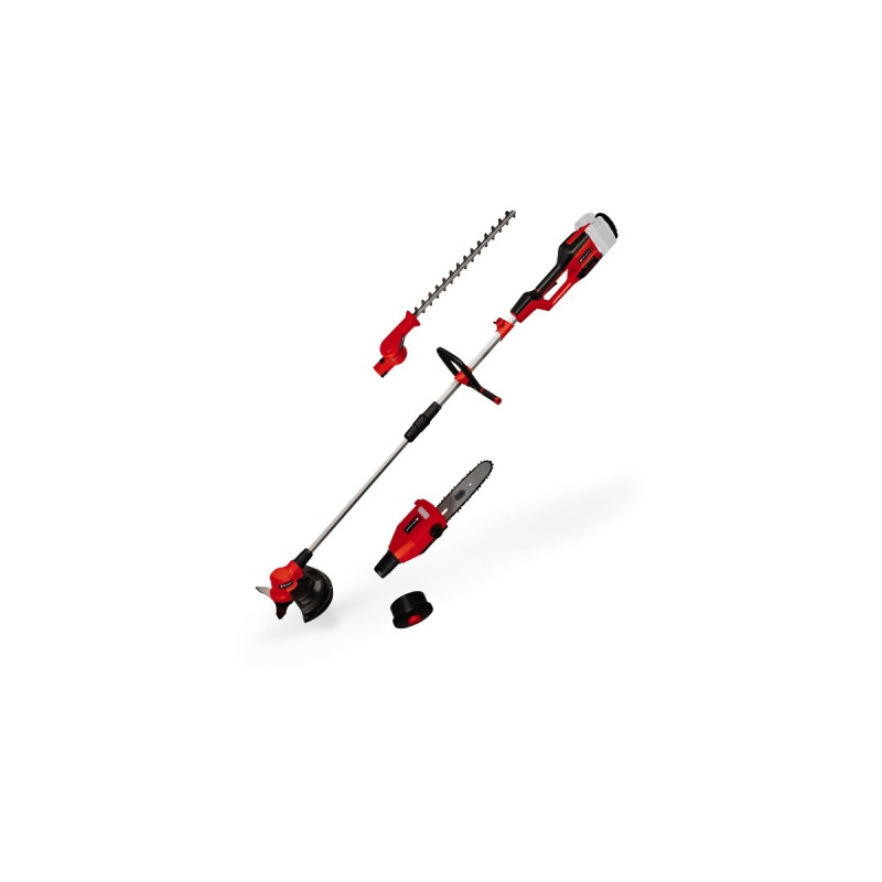 Einhell Akku-Multifunktionswerkzeug GE-LM 36/4in1 Li-Solo, 36Volt (2x18V), Rasentrimmer(rot/schwarz, ohne Akku und Ladegerät, 4in1: Motorsense, Heckenschere, Hochentaster)