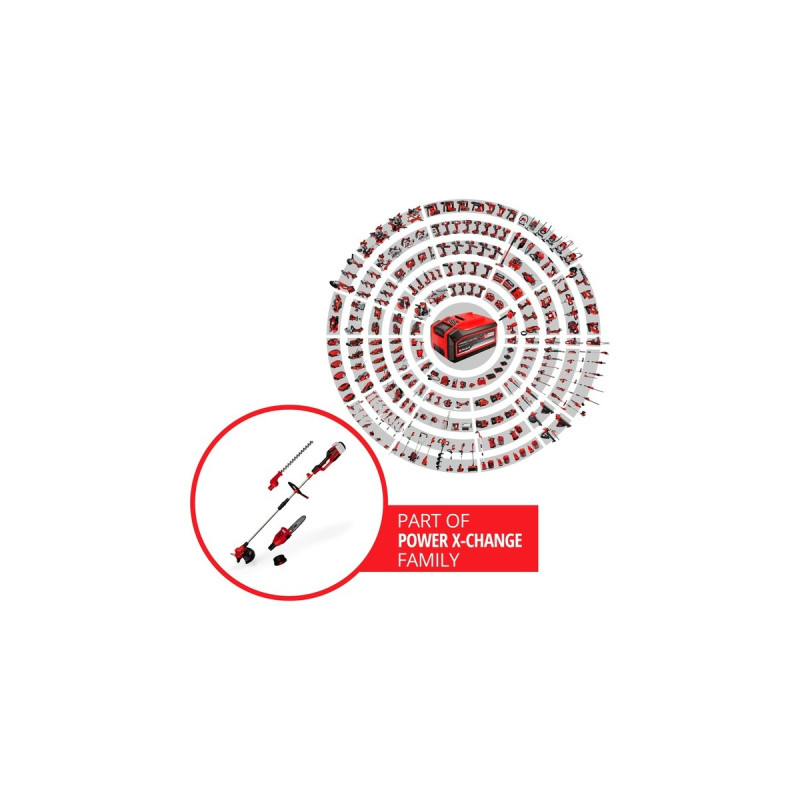 Einhell Akku-Multifunktionswerkzeug GE-LM 36/4in1 Li-Solo, 36Volt (2x18V), Rasentrimmer(rot/schwarz, ohne Akku und Ladegerät, 4in1: Motorsense, Heckenschere, Hochentaster)