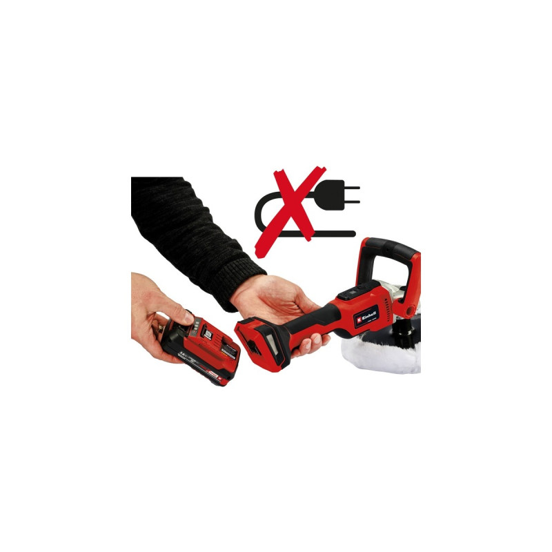Einhell Akku-Poliermaschine CE-CP 18/180 Li E-Solo(rot/schwarz, ohne Akku und Ladegerät)