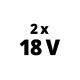 Einhell Akku Power-X-Change Twinpack 18V 2,5Ah CB(rot/schwarz, 2 Stück)