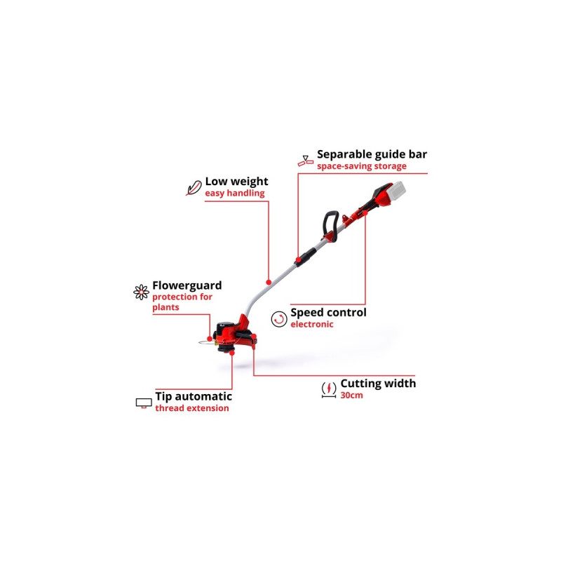 Einhell Akku-Rasentrimmer GE-CT 36/30 Li E-Solo, 36Volt (2x18V)(rot/schwarz, ohne Akku und Ladegerät)