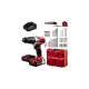 Einhell Akku-Schlagbohrschrauber TE-CD 18/2 Li-i +64, 18Volt(rot/schwarz, 2x Li-Ionen Akku 2,0Ah, Koffer + Bit-Bohrer-Set)