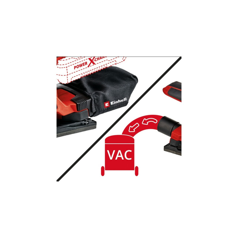 Einhell Akku-Schwingschleifer TC-OS 18/187 Li-Solo(rot/schwarz, ohne Akku und Ladegerät)