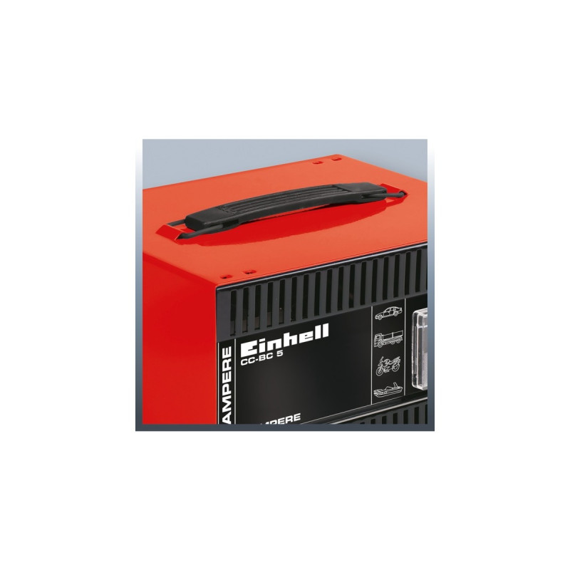 Einhell Batterie-Ladegerät CC-BC 5(rot/schwarz, für Kfz- und Motorradbatterien)