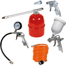 Einhell Druckluftset Profi, 5-teilig, Sprühpistole(silber/rot)
