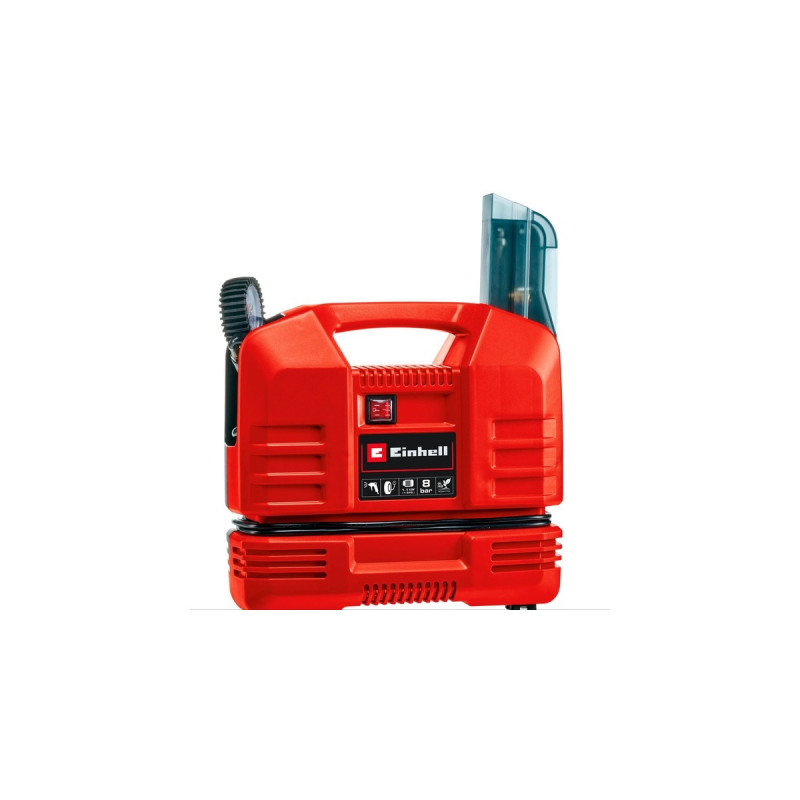 Einhell Koffer-Kompressor TC-AC 190 OF Set(rot/schwarz, 1.100 Watt, Reifen-Füllgerät, Druckluftschlauch)