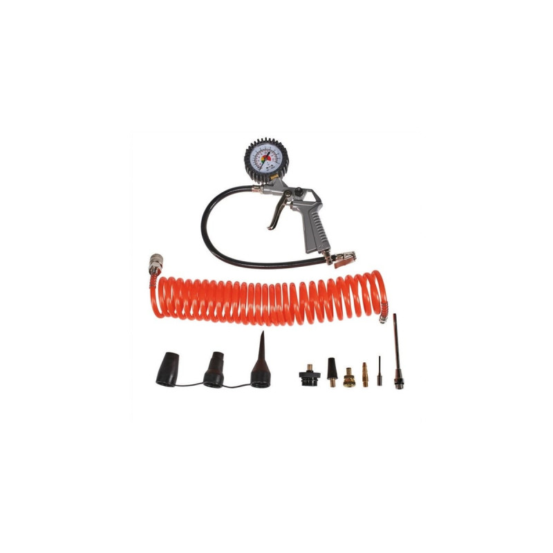 Einhell Kompressor TC-AC 190/24/8 Kit(rot, 1.100 Watt, Reifen-Füllgerät, Druckluftschlauch, Outlet)