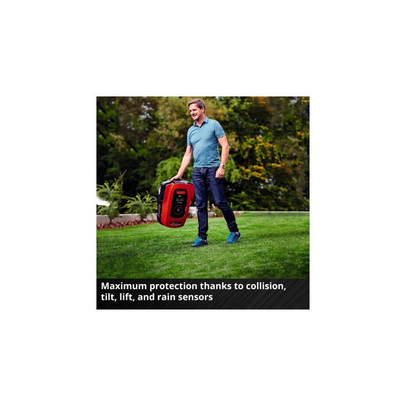 Einhell Mähroboter FREELEXO 500 BT, 18Volt(rot/schwarz, Li-Ion Akku 2,5Ah, App-Steuerung per Bluetooth)
