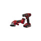 Einhell Maschinen-Set TC-TK 18 Li Kit, 18Volt, Werkzeug-Set(rot/schwarz, Akku-Bohrschrauber und Akku-Winkelschleifer, 2x Li-Ion-Akku)