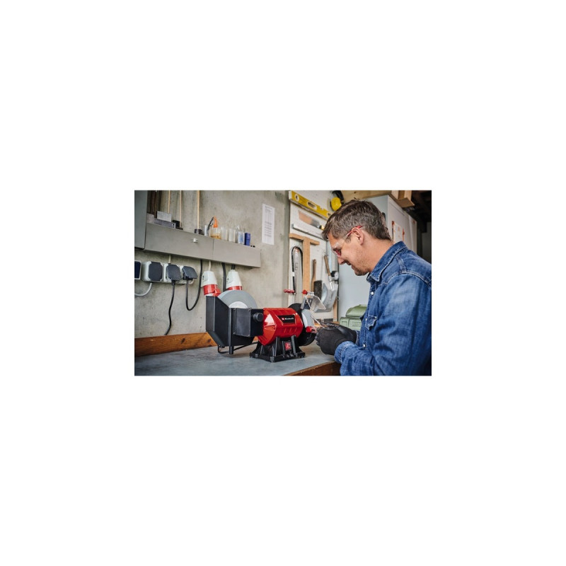 Einhell Nass-Trockenschleifer TC-WD 200/150, Doppelschleifer(rot/schwarz, 250 Watt)