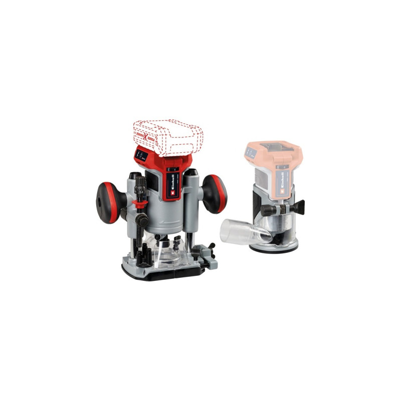 Einhell Professional Akku-Oberfräse und -Kantenfräse TP-RO 18 Set Li BL - Solo(rot, ohne Akku und Ladegerät)
