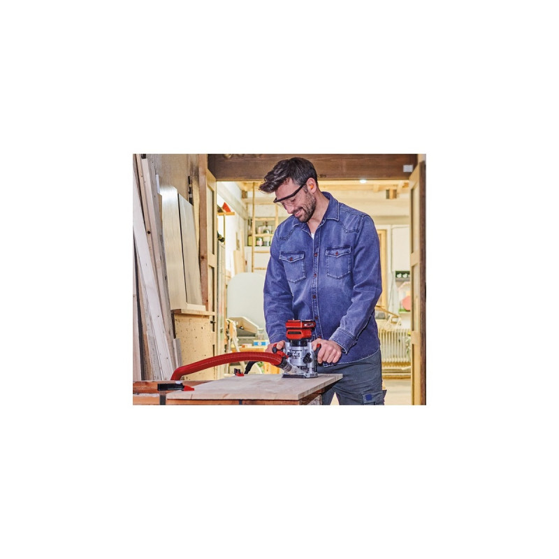 Einhell Professional Akku-Oberfräse und -Kantenfräse TP-RO 18 Set Li BL - Solo(rot, ohne Akku und Ladegerät)