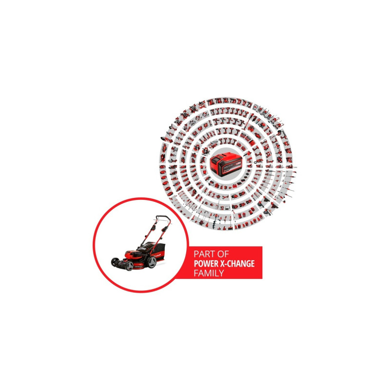 Einhell Professional Akku-Rasenmäher GE-CM 36/47 S HW Li, 36Volt (2x18Volt)(rot/schwarz, 4x Li-Ionen Akku 4,0Ah, mit Hinterradantrieb)