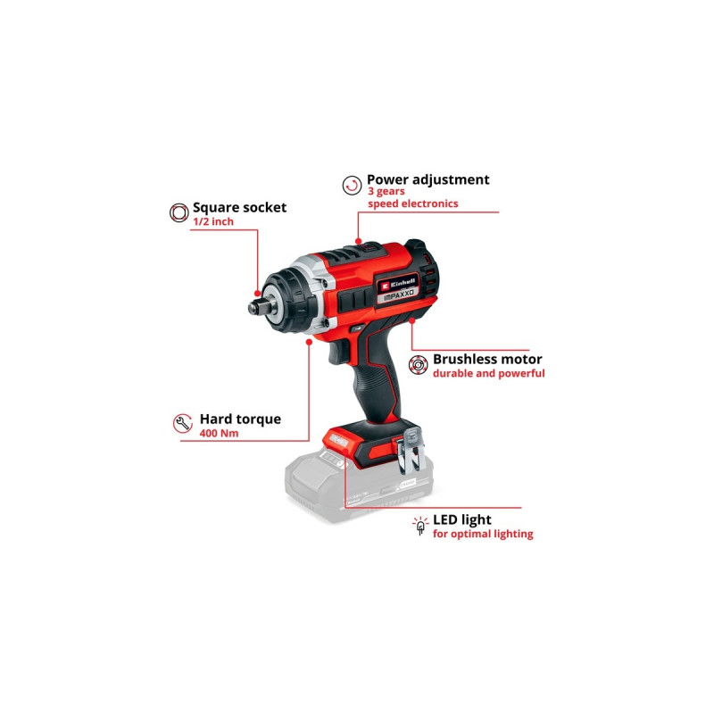Einhell Professional Akku-Schlagschrauber IMPAXXO 18/400, 1/2