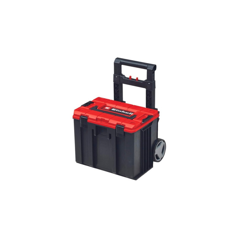 Einhell Systemkoffer E-Case L, Werkzeugkiste(schwarz/dunkelrot, mit Räder)