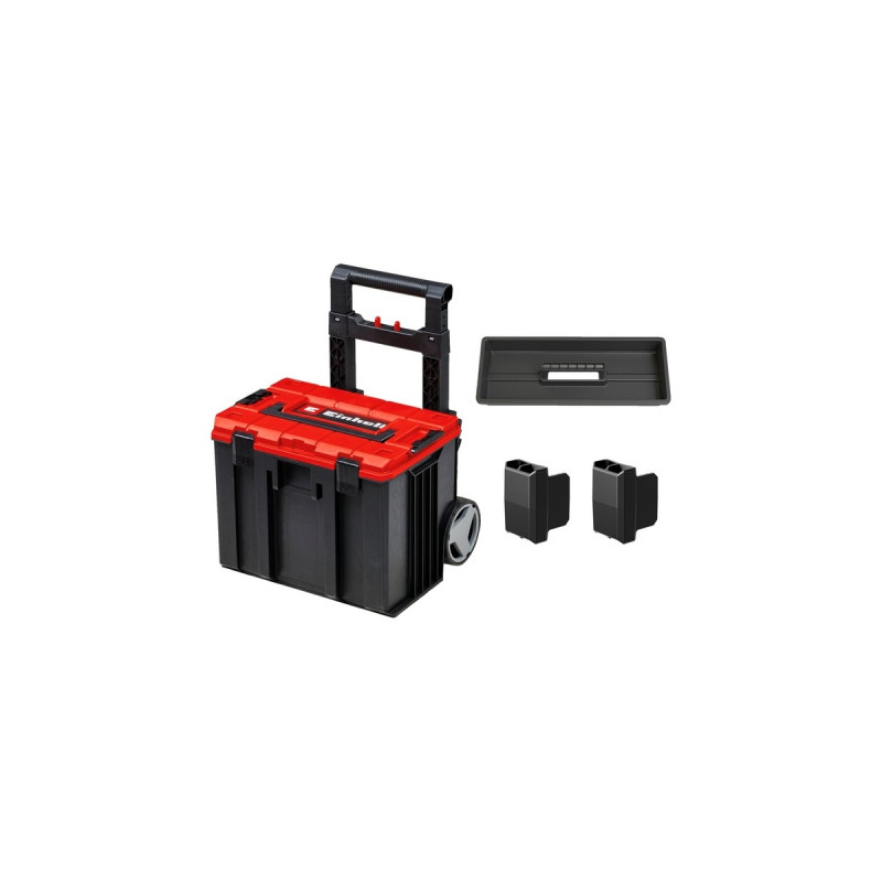 Einhell Systemkoffer E-Case L , Werkzeugkiste(schwarz/rot, mit Räder)