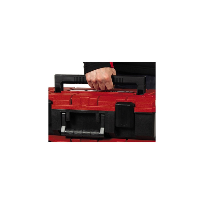 Einhell Systemkoffer E-Case S-F incl. grid foam, Werkzeugkiste(schwarz/rot, mit Rasterschaumstoffeinlage)