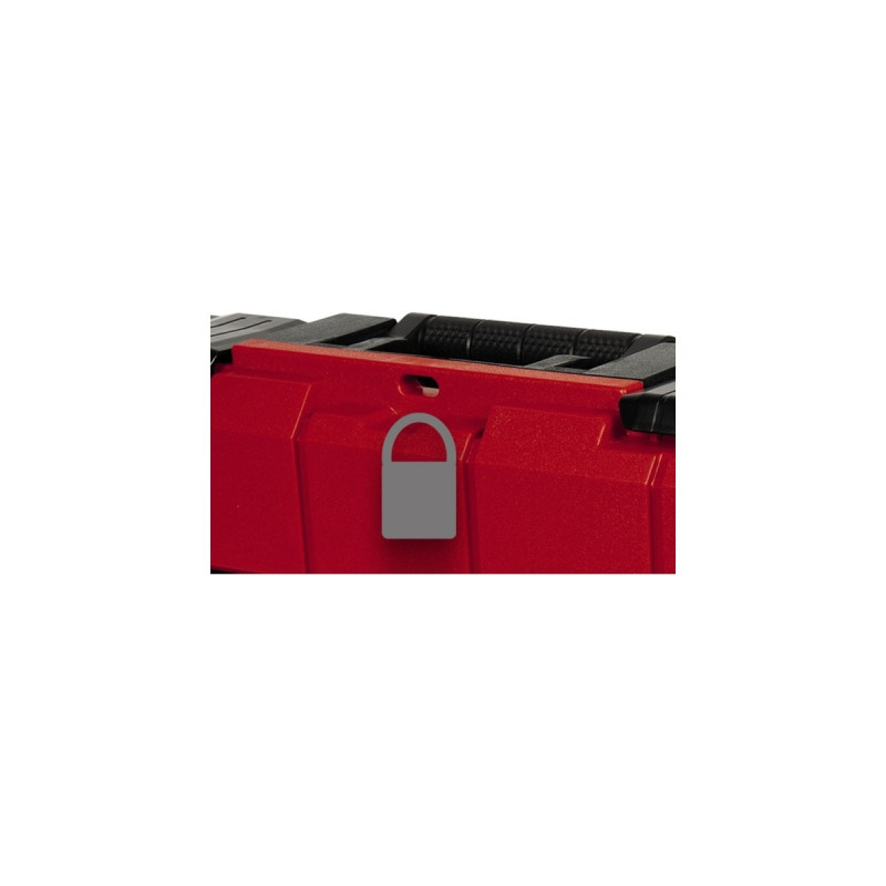 Einhell Systemkoffer E-Case S-F incl. grid foam, Werkzeugkiste(schwarz/rot, mit Rasterschaumstoffeinlage)