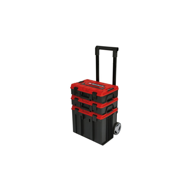 Einhell Systemkoffer E-Case Tower, Werkzeugwagen(schwarz/rot, 1x E-Case L, 2x E-Case S)