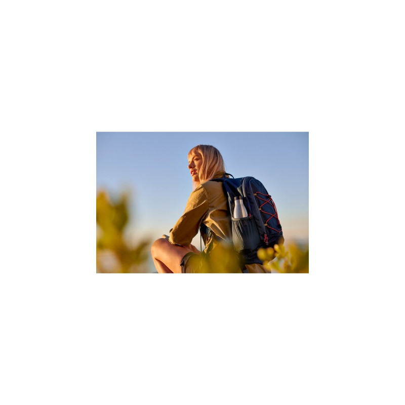 Emsa BLUDROP Sleeve Isoliertrinkflasche 0,7 Liter, Thermosflasche(schwarz, Edelstahl, Silikonmanschette)