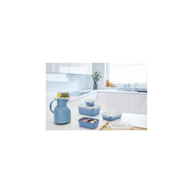 Emsa CLIP & CLOSE Color Frischhaltedose 2,2 Liter(blau/transparent, rechteckig, mit Deckel)