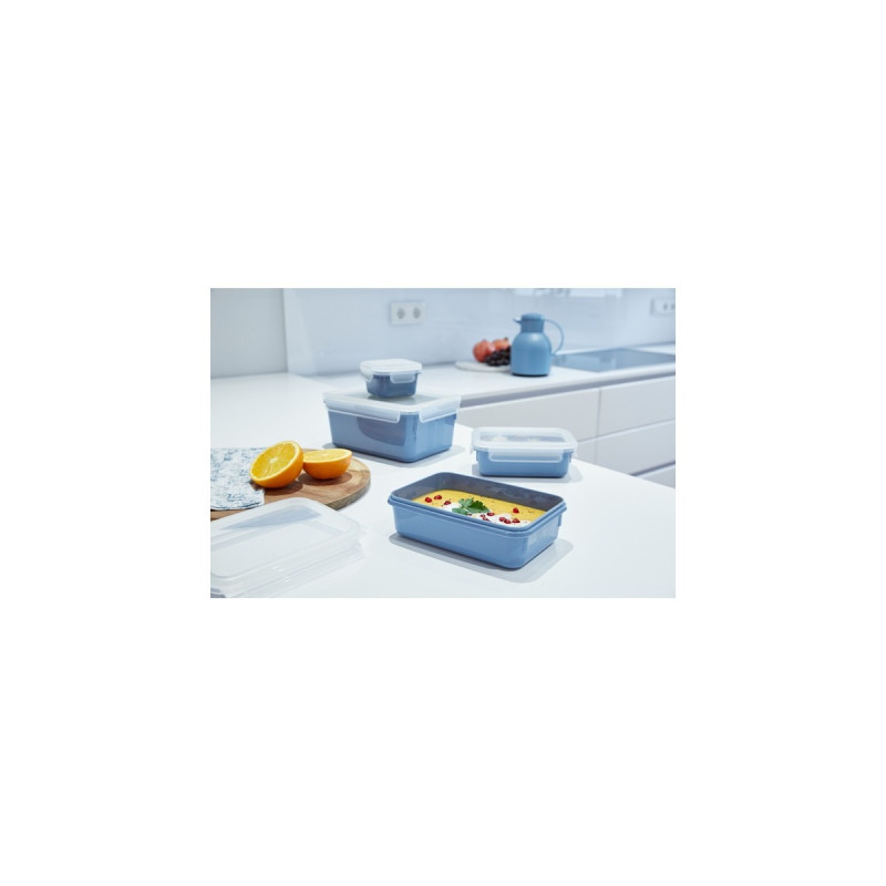 Emsa CLIP & CLOSE Color Frischhaltedose 2,2 Liter(blau/transparent, rechteckig, mit Deckel)