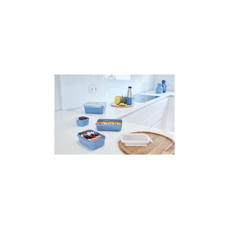 Emsa CLIP & CLOSE Color Frischhaltedose 2,2 Liter(blau/transparent, rechteckig, mit Deckel)