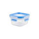 Emsa CLIP & CLOSE Frischhaltedose 0,2 Liter(transparent/blau, quadratisch)
