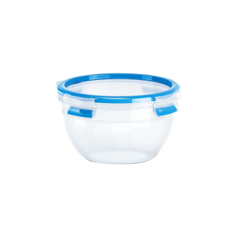 Emsa CLIP & CLOSE Frischhaltedose 1,1 Liter(transparent/blau, rund, Ø 16,7cm)