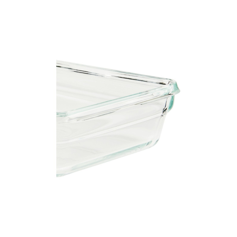 Emsa CLIP & CLOSE Glas-Frischhaltedose 0,7 Liter(transparent/rot, rechteckig)