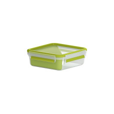 Emsa CLIP & GO Sandwichbox 0,85 Liter, Lunch-Box(hellgrün/transparent, mit Einsatz in typischer Dreiecksform)