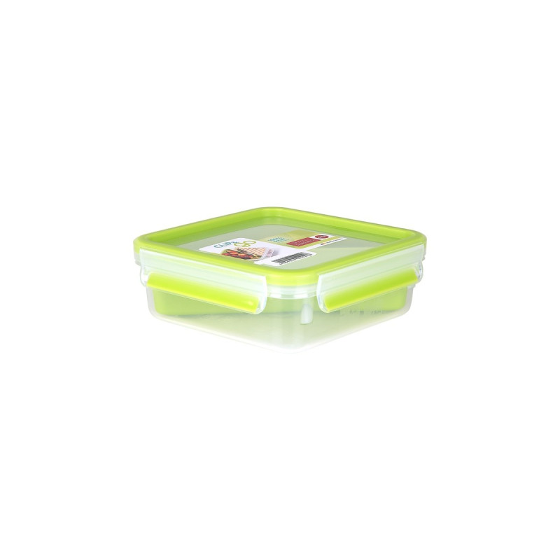 Emsa CLIP & GO Sandwichbox 0,85 Liter, Lunch-Box(hellgrün/transparent, mit Einsatz in typischer Dreiecksform)