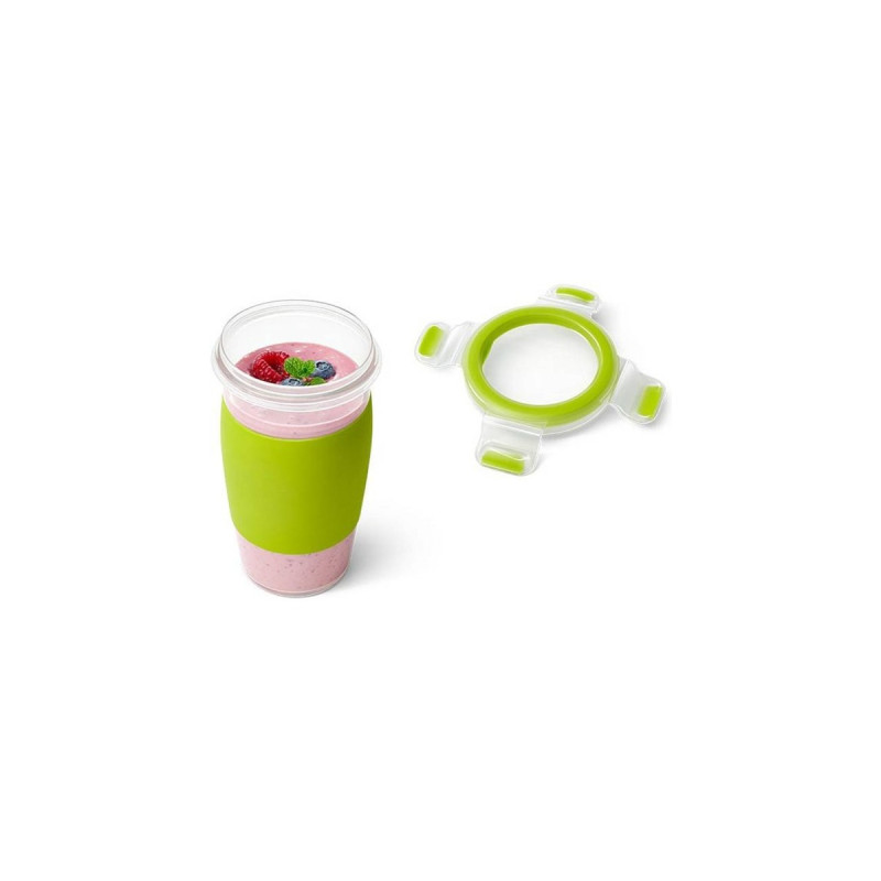 Emsa CLIP & GO Smoothie Mug, Becher(grün/transparent, 450ml)