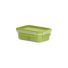 Emsa CLIP & GO Snackbox 0,55 Liter, Lunch-Box(hellgrün/transparent, mit 2 extra Einsätzen)