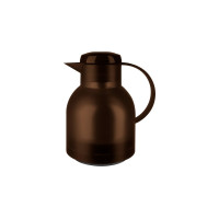 Emsa SAMBA Isolierkanne, 1 Liter(dunkelbraun/transparent, QUICK PRESS Verschluss)